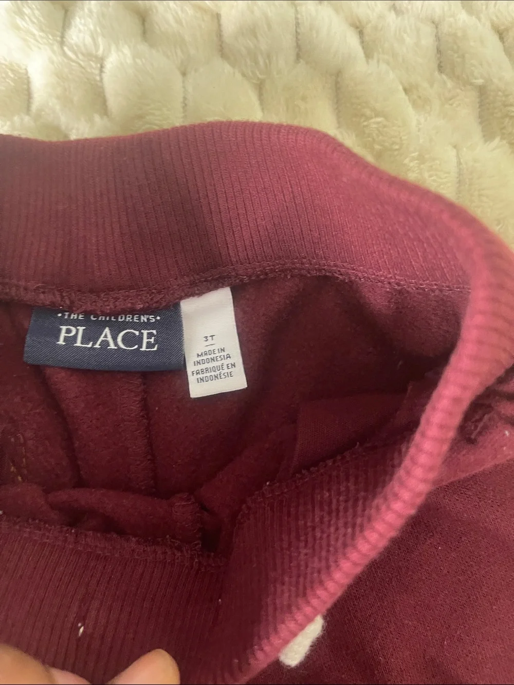 The Children's Place Maroon Jogger Sweatpants with White Drawstring
